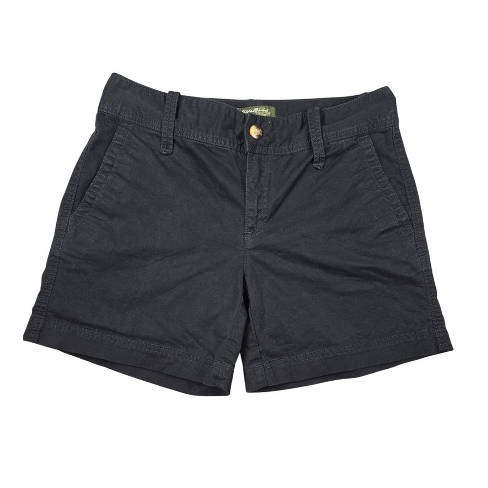 Eddie Bauer Women's Black Stretch Shorts Size 6 Cotton Blend